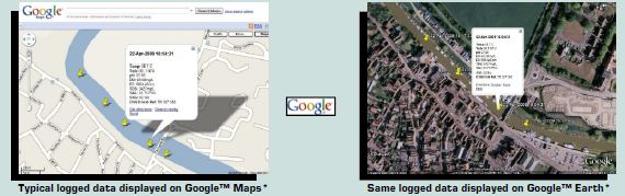 英国Aquaread AP-2000 AP-2000 GPS便携式水质多参数计测量数据，导入Google™ Maps and Google™ Earth，并在其显示。