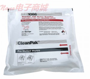 texwipe quansat®预湿cleanroon湿巾，9“×9”，50 /包