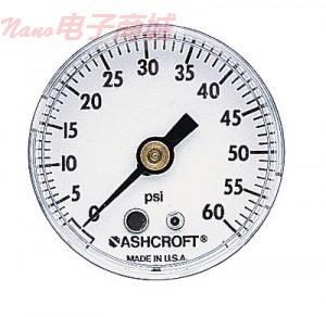 Ashcroft 15-W-1005-P-H-01B-VAC/0# 机械压力表