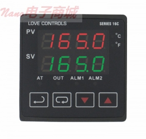 Love controls 16B-22 温度控制，1/16 DIN，通用输入，电压脉冲电压加输出，斜坡/保持