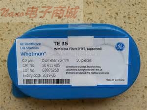 Whatman PTFE 聚四氟乙烯滤膜10411902 PTFE 3uM 0.97x2.66 INCH 250/PK，尺寸：0.97x2.66 INCH 孔径3.0um